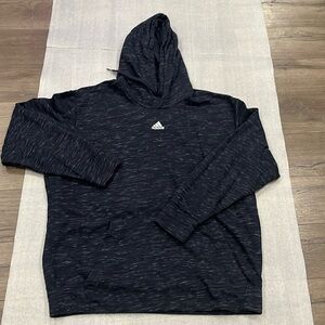 [XL]Adidas Navy Blue Patterned Cotton Blend Soft Hoodie